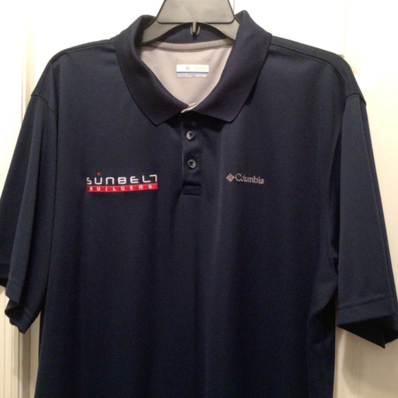 Columbia Men Tall Size XLT Polo Omni Wick PFG Blue Short Sleeve Utilizer AT0126 - Picture 3 of 8